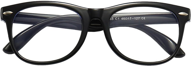 FANNYGO Store 1 Pack kids Blue Light Blocking Glasses For Girls And Boys Computer Blue Light Blocking Glasses For Age 3-11 (Black) - Image 3
